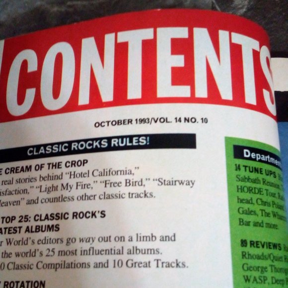 Guitar World Oct 1993 Vol. 14 No. 10 Classic Rock Rules! Magazine - Picture 4 of 9